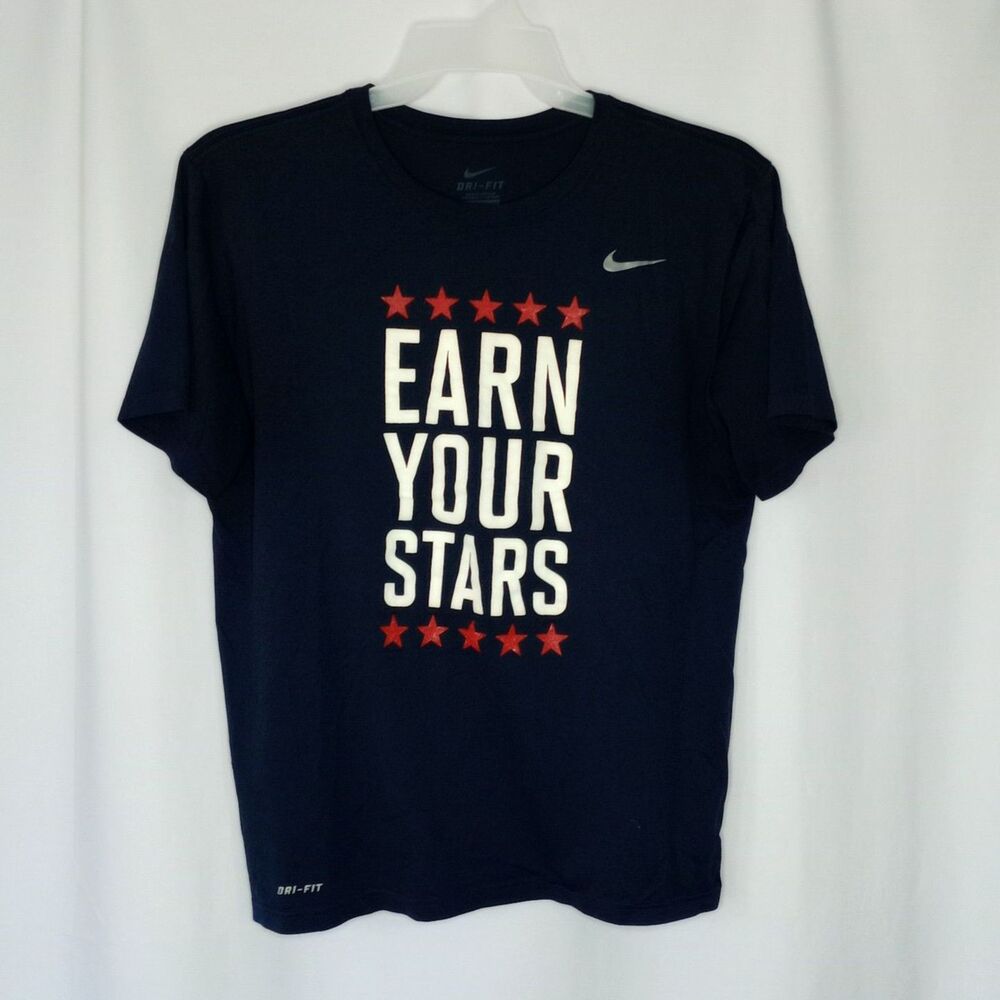 Nike Dri-Fit USA Football T Shirt Short Slve Tee Navy Blue Crewneck Mens Large